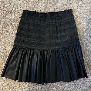 Endless Rose Black Pleaded Leather Skirt